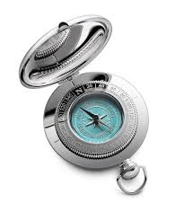 A compass is a magnetometer used for navigation and orientation that shows direction relative to the geographic cardinal directions (or points). Voyager Compass Turquoise Dalvey