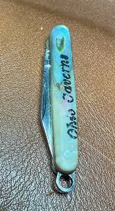 Vintage Salm Equal End Shadow Jack Watch Fob Folding Pocket Knife 1926-35  Abalone 1 3/