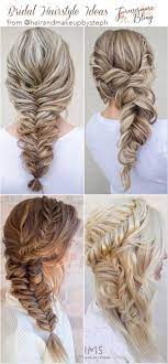 2019 Popular Sleek Fishtail Braids With Wheat Long Bridal Hairstyle Fishtailbraidfishtail B Fishtail Braid Hairstyles Fishtail Braid Wedding Long Bridal Hair