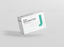 Package Box Mockup Slim Rectangle Ad Slim Sponsored Rectangle Full Mockup Package Box Mockup Branding Design Box Packaging