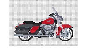 Area of embroidered image 3.3 x 7.3 inches this pdf pattern includes: Harley Davidson Road King Classic Cross Stitch Kit Red Amazon Co Uk Kitchen Home