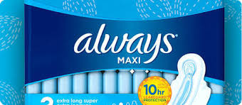 Always Maxi Size 5 Extra Heavy Overnight Pads With Wings Unscented