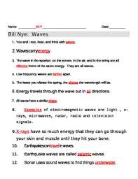 Talking concerning bill nye sound worksheet answers we already collected various similar pictures to inform you more.30 questions and answers on 30 different cards. Bill Nye Waves Video Worksheet By Jjms Teachers Pay Teachers