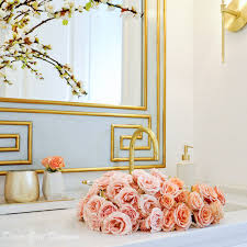The most common gold bathroom decor material is soy. Elegant Powder Bathroom Reveal Decor Gold Designs