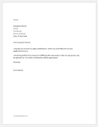 May you pleae proofread this letter for me, its for a visa application from an employer. Request Letter To Issue Salary Certificate For Visa Application Word Excel Templates