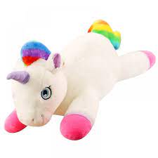 Rainbow Unicorn Shaped Plush Pillow Toy Plush Pillows Plush Toys