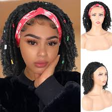 Aisaide Dreadlock Wig Headband Wigs for Black Women Braided Wigs Nu Faux  Locs Crochet Hair Wigs Short Headband Curly Hair Black Wig with Headband  Attached Ice Silk Scarf Wig Synthetic Twist Senegalese:
