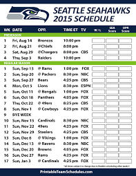 Printable Seattle Seahawks Schedule 2015 16 Seattle Seahawks Seattle Seahawks Football Seahawks Football