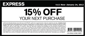 Express Coupon 15 Off Next Purchase Promo Codes Online Printable Coupons Express Coupons