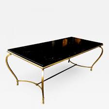 Not available for pickup and same day delivery. Maison Ramsay Big Refined Gold Leaf Wrought Iron Coffee Table Coffee Table Tables Galerie Andre Hayat