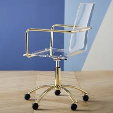 Gold Paige Acrylic Swivel Desk Chair Swivel Chair Desk Clear Desk Chair Minimalist Chair