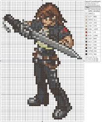 This pattern contains all 11 of the main characters, 3 of the secondary characters and 2 npcs from final fantasy vi.this digital.pdf pattern can be used with any cross stitch fabric. 110 Perler Final Fantasy Ideas Perler Perler Bead Patterns Perler Patterns