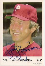 Autographed JERRY KOOSMAN 1987 Phillies Post card