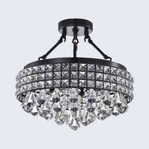 Featuring a solid cast aluminum frame in antique bronze finish and rows of lead clear crystal beads, this ceiling light will give any room. Crystal Shade Semi Flush Mount Lighting Free Shipping Over 35 Wayfair