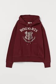 We offer quality at the best price and in a sustainable way. H M Hooded Top With A Motif Burgundy Harry Potter Ladies H M