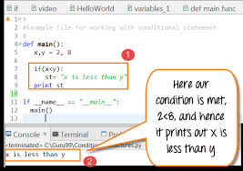 Print('x is greater than y.') elif y > x: Python Conditional Statements If Elif Else Nested If