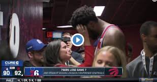 Embiid might get a pass he got status and money. Crying Joel Embiid Was Comforted By His Model Girlfriend After Loss Terez Owens 1 Sports Gossip Blog In The World