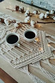Hygge Home Ideas Macrame Table Runner Handwoven Table Runner Coffee Table Cover Macrametable Macrame Table Runner Coffee Table Runner Vintage Table Runner