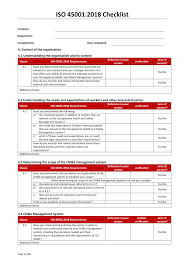 Top management must review the organization's environmental management system, at planned intervals to secure its continuing suitability, adequacy, and effectiveness. Pdf Iso 45001 2018 Audit Check List