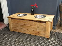 Doggy Dining Table Raised Dog Bowls Dog Food Holder Pallet Diy