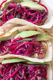 Simply skip the step where you dredge the fish in flour and instead sprinkle the fish with the chipotle powder and salt. Spicy Fish Tacos With Beet Slaw Recipe Wicked Spatula
