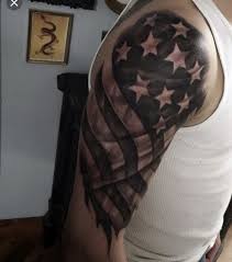 Black And White American Flag Shoulder Tattoo Pin By Stacia Marie Nunez On Tattoos American Flag Tattoo Flag Tattoo American Flag Sleeve Tattoo
