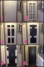 Get some ideas from these colorful front doors. Hallway Makeover Part 2 Black Doors Home Remodeling Black Interior Doors Home