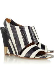Black And White Striped Wedges Chloe Striped Ayers Wedge Sandals Net A Porter Com Black White Striped Snakeskin Wedge Sandals Chloe Wedges Ivory Shoes