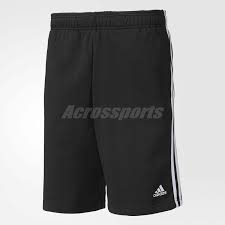 Details About Adidas Men Essentials French Terry Shorts 3 Stripes Sport Gym Black White Bk7468