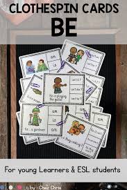 English Grammar Verb Be Worksheets And Clothespin Clip Cards Esl Teaching Resources Esl Activities Esl Teaching