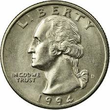 Lookup coin values for good, very good, fine, very fine, brilliant uncirculated & proof conditions and ms grade. 1994 Quarter Learn The Value Of This Coin