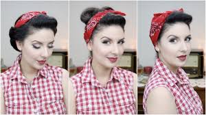 Such womens hairstyles 2017 fit any age, situation and style. Easy Pinup Hairstyles With Bandana For Long To Medium Hair Length Nena Moreno Youtube