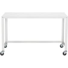Go Cart White Rolling Desk Reviews Cb2 In 2020 White Desk On Wheels Modern Home Office Furniture White Desks