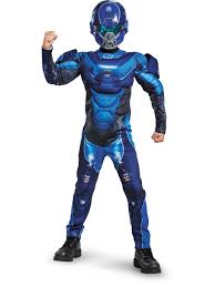 Details About Childs Boys Halo Guardians Nightfall Spartan Iv Blue Armor Costume