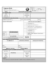 A leave request form template. Revised Leave Application Form