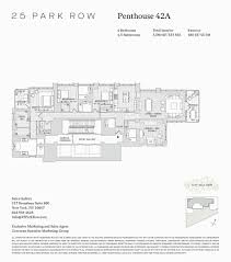 25 Park Row Penthouse 42a Floor Plans Penthouse View Plan Design