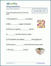 Preposition Worksheets For Grade 2 Preposition Worksheets 2nd Grade Worksheets 1st Grade Worksheets