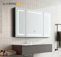 Modern LED Bathroom Mirror with Storage and Shaver Socket