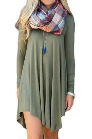 Women S Long Sleeve Casual Loose T Shirt Dress Mini Tunics For Leggings Shirt Dress T Shirt Dress Long Sleeve Casual