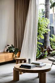 With A Restricted Palette And Commitment To Introducing Natural Light Into The Narro Residential Interior Design Residential Interior Floor To Ceiling Curtains