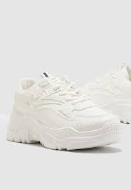 The panels of light gray, neon yellow, and silver on these white sneakers make it feel all kinds of modern and cool, and they serve as a nice contrast to. Buy Ginger White Chunky Sneaker For Women In Mena Worldwide Sho1167