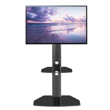 With everything you need, and nothing more. Black Swivel Mount Floor Tv Stand Universal Swivel Floor Tv Stand Base Height Adjustable With Tempered Glass Base Wire Management For 32 55 Inch Flat Or Curved Screen Tvs Q9656 Walmart Com