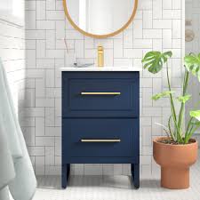 Standard widths for bathroom vanity cabinets are 24″, 30″, 36″, 48″, 60″ and 72. Foundstone 24 Single Bathroom Vanity Set Reviews Wayfair