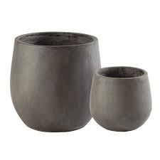 2 Pots De Jardin En Resine Gris H 50 Cm Montbeliard Maisons Du Monde Pot Jardin Jardins Pots
