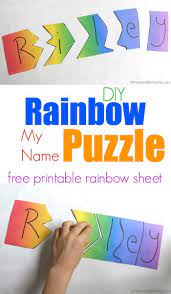 Teach name recognition and teach kids how to spell their name with these editable crayon puzzle templates. Rainbow My Name Puzzles Name Puzzle Puzzles For Kids Preschool Names