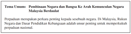Tema/tajuk:11.1 pembinaan negara dan bangsa malaysia soalan:pengenalan malayan union di. Tema Umum Sejarah Kertas 3 Spmu 2020 Pembinaan Negara Dan Bangsa