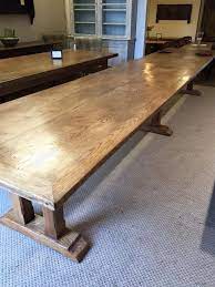 A Very Large 19th Century Style French Refectory Table With A Framed Two Plank Elm Top A Be Large Dining Table Antique Dining Room Table Antique Dining Tables