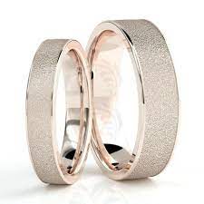 Polish Sandstone Couples Wedding Rings 4mm 6mm 02252 Couple Wedding Rings Wedding Rings Unique Wedding Ring 4mm
