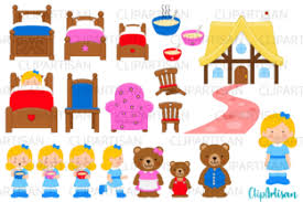 Three little pigs coloring pages] 3. Goldilocks And The Three Bears Clip Art Graphic By Clipartisan Creative Fabrica Goldilocks And The Three Bears Clip Art Art