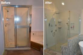 Stall Shower Remodel Before And After Picture Bathroom Remodel Shower Shower Remodel Diy Bathroom Remodel